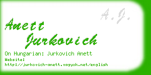 anett jurkovich business card